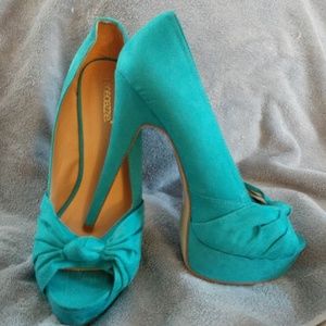 Peep toe stiletto heels